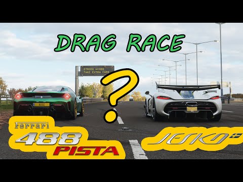 Ferrari 488 Pista v Koenigsegg Jesko?! DRAG RACE Forza Horizon 4