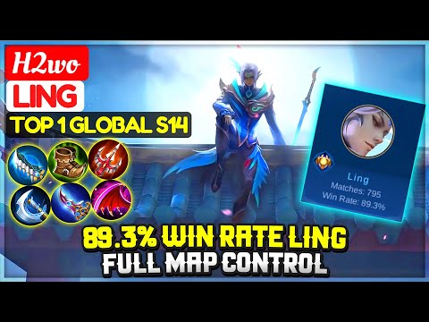 89.3% Win Rate Ling, Full Map Control [ Top 1 Global Ling Season 14 ] H2wo - Mobile Legends