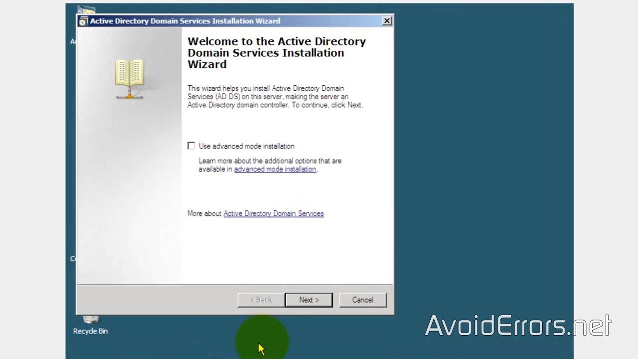 Install Active Directory On Windows Server 2008