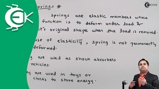 Definition of Spring - Springs - Design of Machine