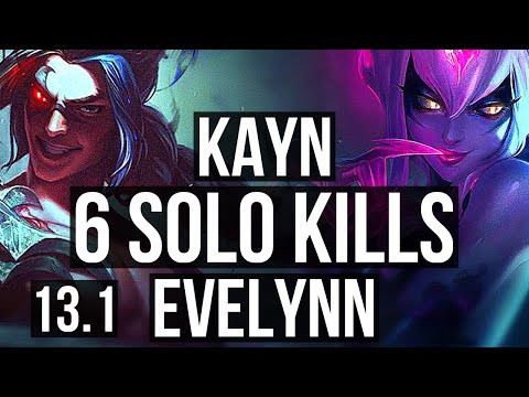 KAYN vs EVE (JNG) | 2.4M mastery, 6 solo kills, 900+ games | EUW Master | 13.1