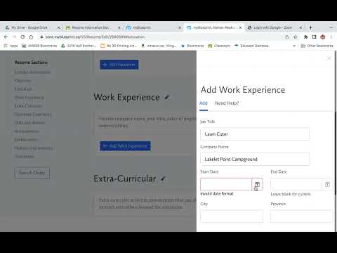 myBlueprint Resume Writing