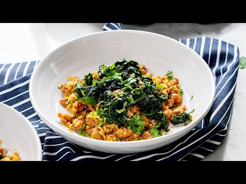 Chorizo, Spinach, & Cauliflower Rice Bowl [Great for Keto Meal Prep]