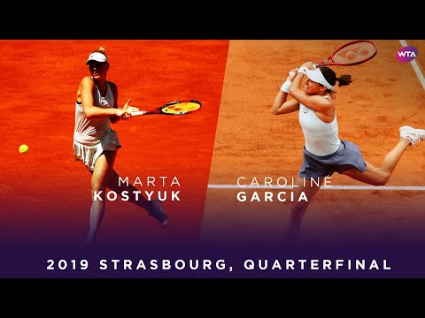Теннис Caroline Garcia vs. Marta Kostyuk | 2019 Strasbourg Quarterfinal | WTA Highlights