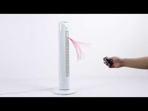 Vídeo de Ventilador de Torre TUKA Blanco 3 Velocidades con Mando a Distancia y Temporizador | Fabrilamp / Abrila