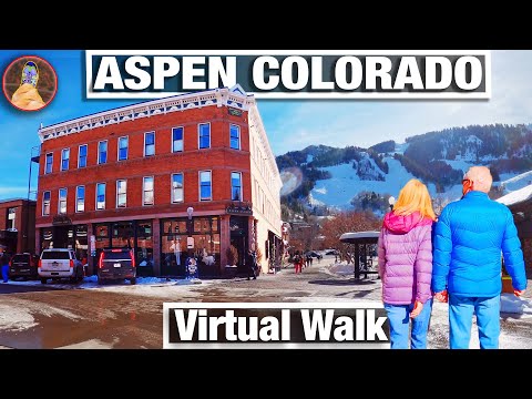 Aspen Colorado Winter Walking Tour - Walking Trails for Treadmill - 4k City Walks Virtual Walk