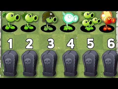 PvZ 2 Challengen - Every Plant Power Up VS 7 Grave Stones