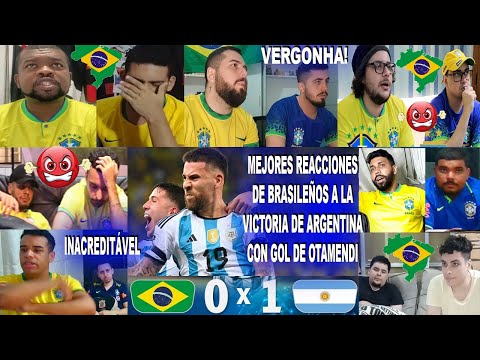 MEJORES REACCIONES DE BRASILEÑOS A BRASIL 0X1 ARGENTINA CON GOL DE OTAMENDI Y POLÉMICA EN LAS GRADAS