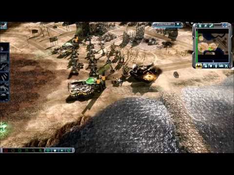 Command & Conquer 3: Kanes Wrath Skirmish GDI vs SCRIN Brutal AI Steamroller on Coastline Chaos