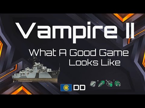 When I'm not getting sniped, I finally got a good game in the Vampire II - World of Warships Blitz
