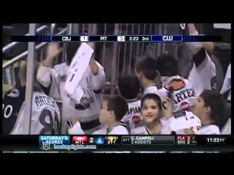 Rick Nash vs Evgeni Malkin, Sep 25, 2010.