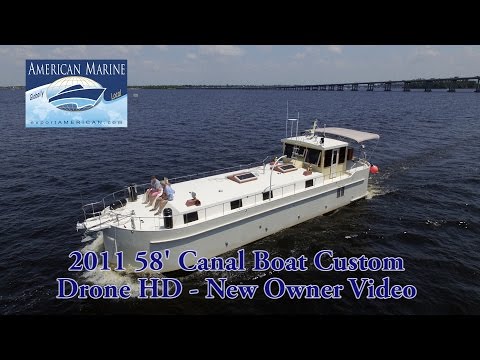 SOLD 2011 58' Canal Boat Custom - Drone HD by American Marine