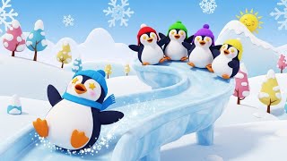 Five Little Penguins 🐧❄️ | Fun Counting Song & Nursery Rhyme for Kids | 3D Animation