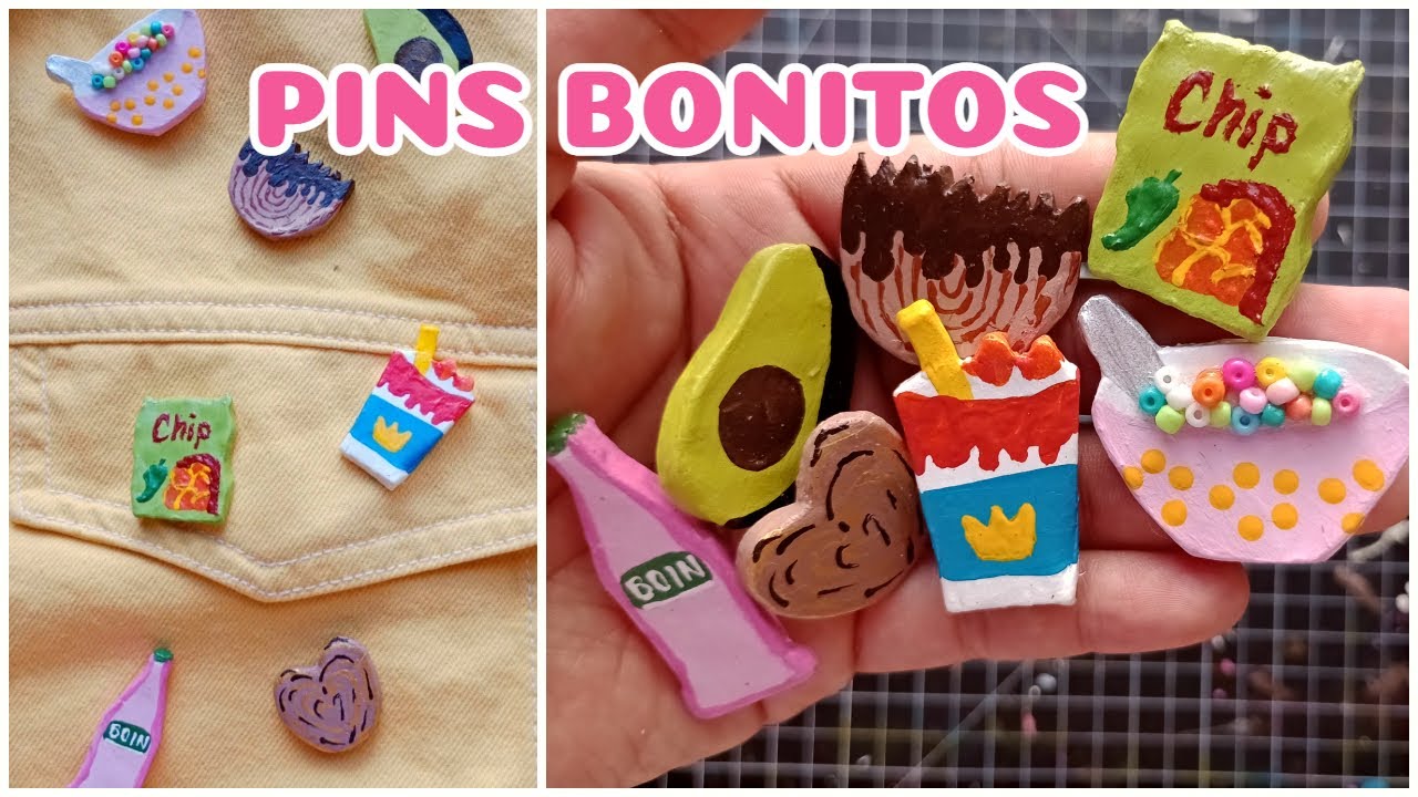 Pins FÁCILES con forma de COMIDITA - Manualidades Dovertidas | Ame Mayén