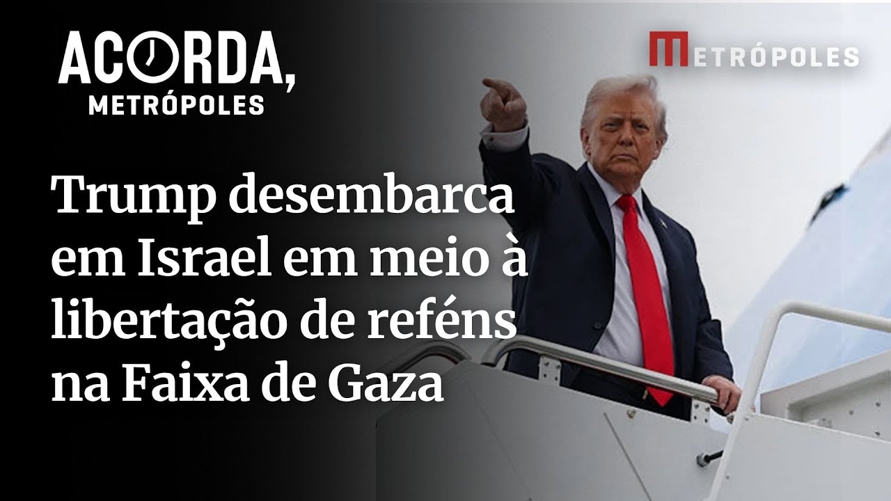 Trump desembarca em Israel enquanto Hamas liberta reféns na Faixa de Gaza