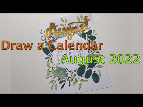 How to draw a calendar August 2022 #August #calendar #2022 #leaves #summer #holiday #sierpień #aug