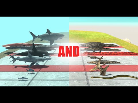 Reptile and aquatic creatures relay race | Animal Revolt Battle Simulator