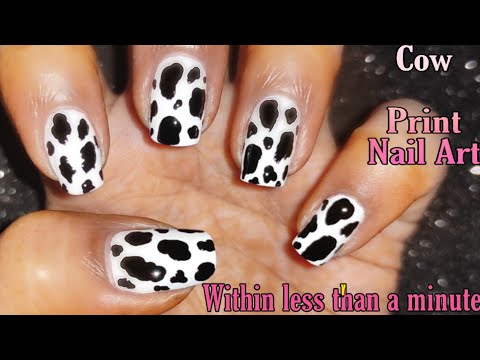 Easy Cow print Nail Art Design within a minute | Nail art 2020