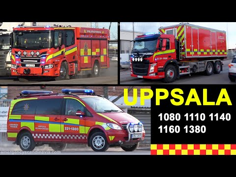 Fire engines responding to a fire in Uppsala [SE | 3.2021]