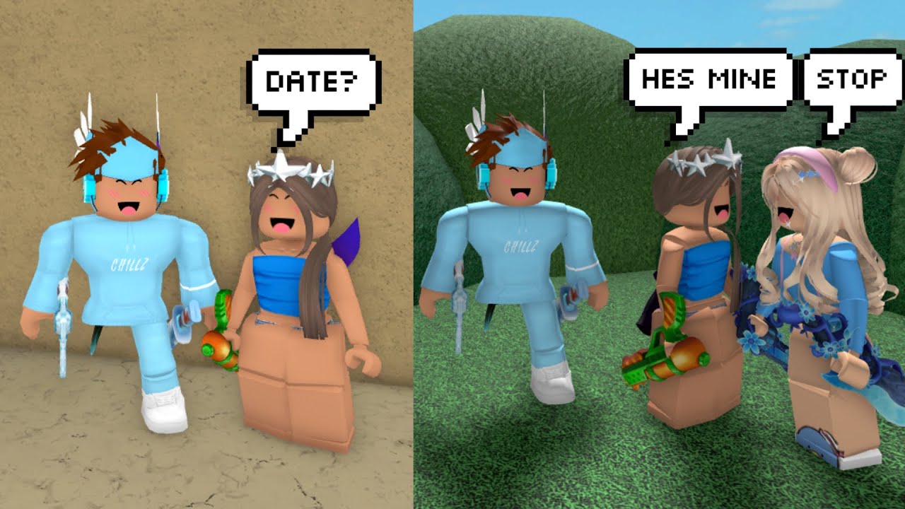 CREEPY GIRL Wants To DATE ME, So I INVITED My Girlfriend... (Murder Mystery 2)