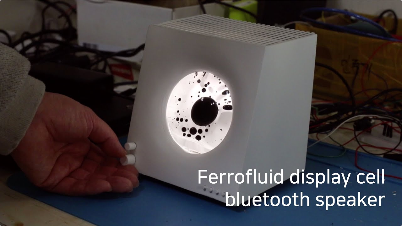 Ferrofluid display cell bluetooth speaker - YouTube