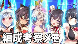 クルスタ　自分用編成考察メモ　Wスイカダメージチャレンジ1.4兆