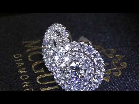 Halo diamond earrings by McGuire Diamonds