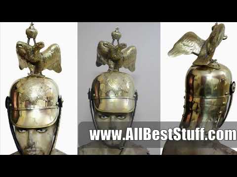 Watch YouTube Video for Medieval German Pickle Hub Eagle Spike Solid Brass Helmet