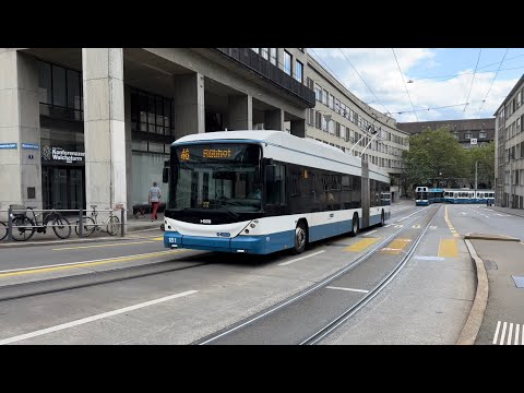 Tram- & Busverkehr in Zürich, Stampfenbachplatz (25.07.2023)