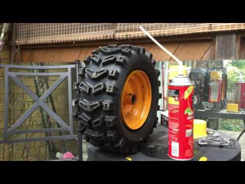 Part of a video titled How to Fill a Tire with Foam, No More Flat Tires. DIY Life Hack - YouTube