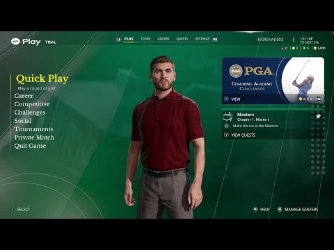 EA Sports PGA Tour - Presentation Of The Whole Menu