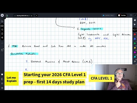 Starting your 2026 CFA Level 1 prep - first 14 days optimal study plan