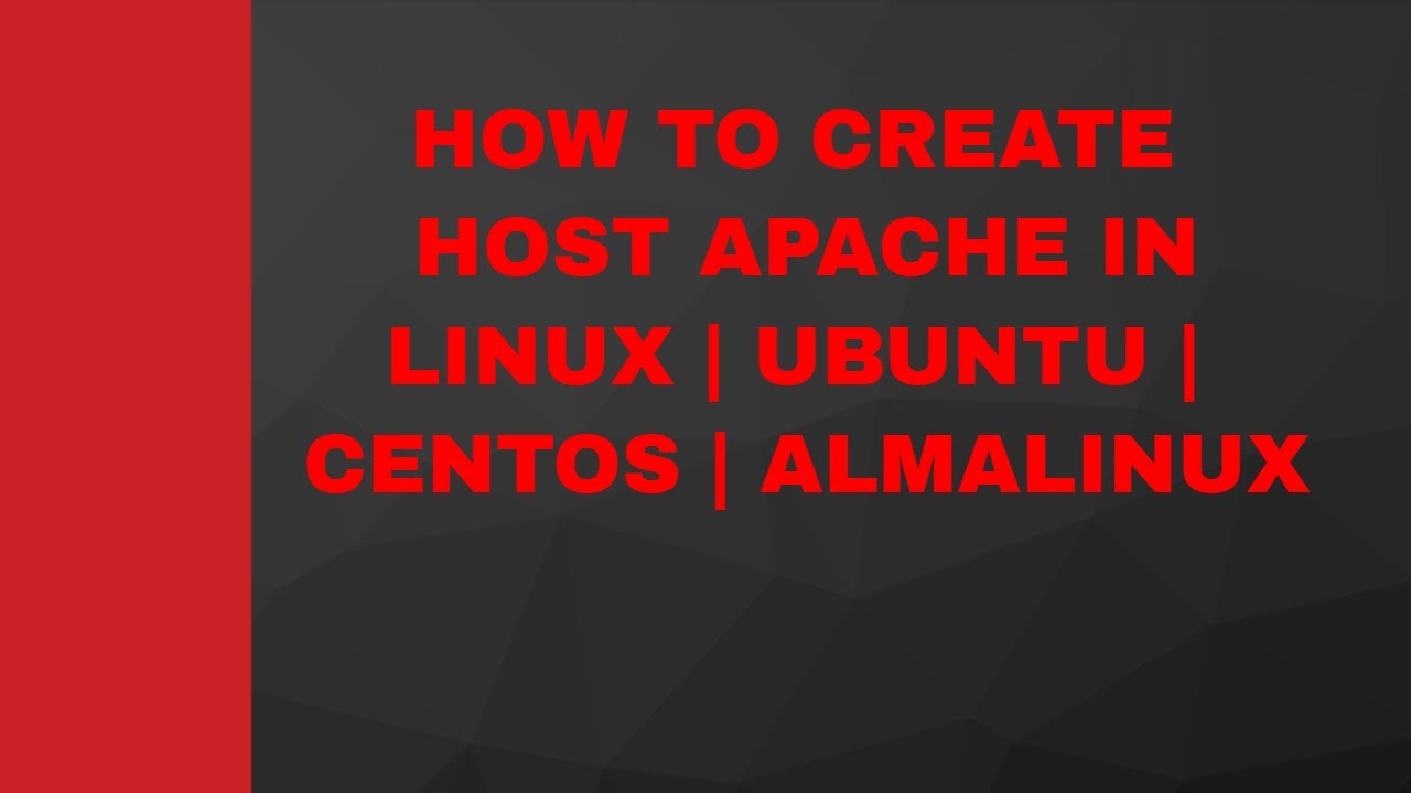 HOW TO CREATE VIRTUAL HOST APACHE IN LINUX | UBUNTU | CENTOS | ALMALINUX
