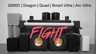 Sonos Arc Ultra vs Sony Quad vs Samsung Q990C vs Bose Smart Ultra vs Nakamichi Dragon
