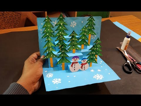 3D Christmas Pop Up Card | How to make a 3D Pop Up...