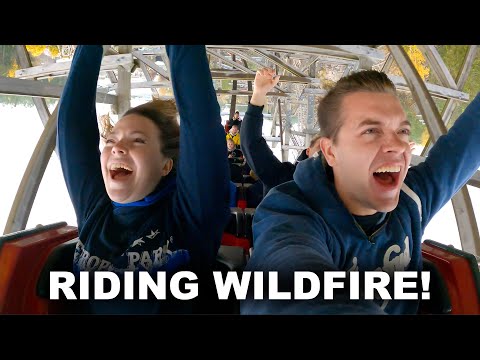 Sarah's First Time Reaction to Wildfire at Kolmården! Crazy RMC Coaster at a Zoo in Sweden!