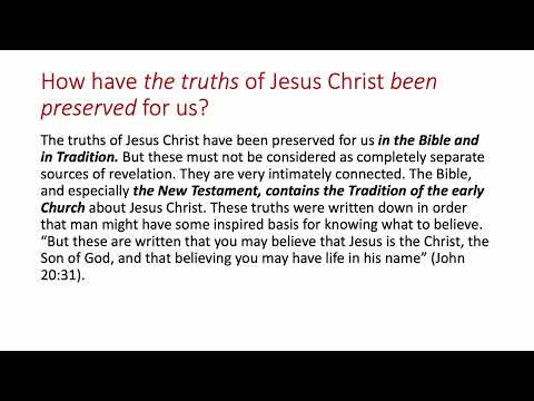 My Catholic Faith - Lesson 9 - Divine Tradition
