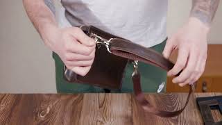 Прямокутна сумка бананка з якісної натуральної шкіри GRANDE PELLE 22575 коричнева