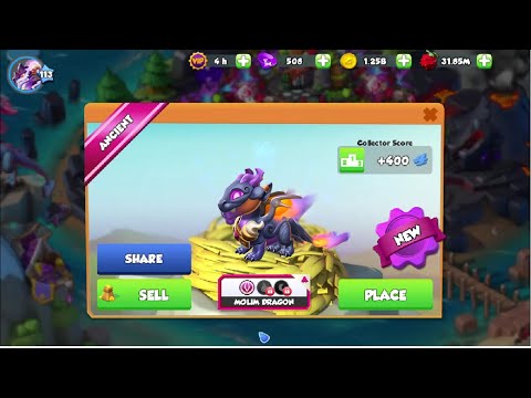 Hatched Ancient Molim in my second account-Dragon Mania legends | Origin of shadow Ancient event