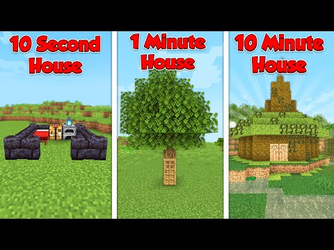 10 Second 1 Minute 10 Minute House Build Off In Minecraft!