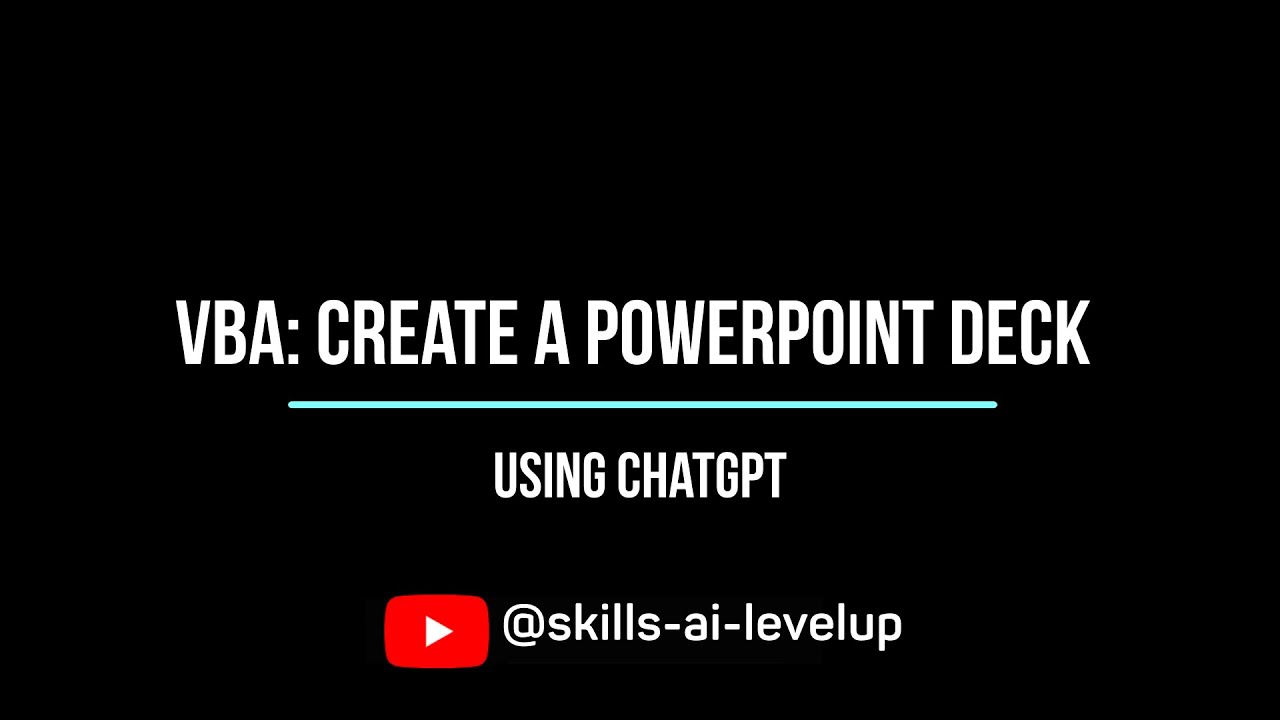 PowerPoint Slide Deck Creation with ChatGPT and Visual Basic Code