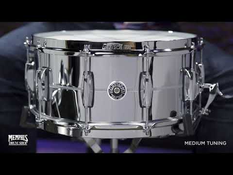 Gretsch Brooklyn 14x6.5 Chrome over Brass snare Drum  - Polished Chrome over Brass image 10