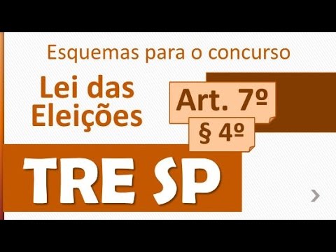TRE SP Concurso 2016 2017 Esquemas de Direito Eleitoral - Lei das Eleições Art. 7, § 4º
