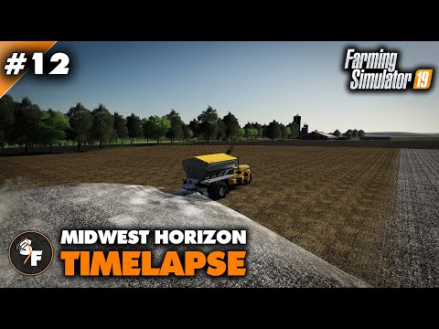 FS19 Midwest Horizon Timelapse #12 Spreading Lime, Harvesting Corn & buying Cows