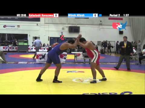 120 KG Consolation QF - Katsutoshi Kanazawa JPN vs Hitesh IND