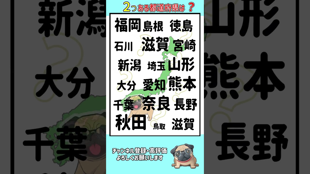 【2個ある都道府県は？】  #漢字間違い探し#脳トレ