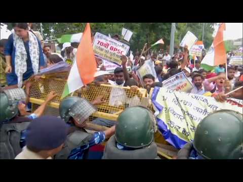 Students clash with police in India in a new protest over exam leaks