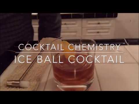 Праздничный коктейль в ледяном шаре (Festive cocktail in an ice ball)