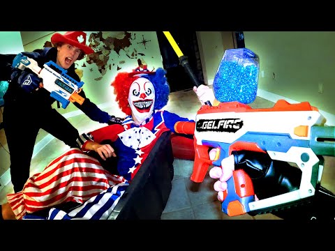 WE KIDNAP A KILLER CLOWN WITH NERF GUNS!