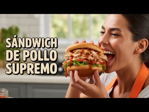 Sándwich de pollo desmenuzado listo en minutos